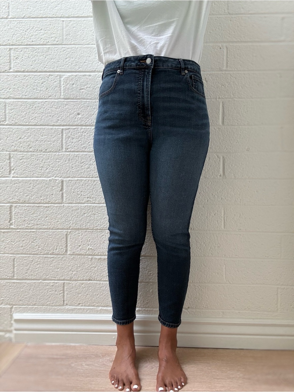 Everlane Dark Blue High-Rise Ankle Skinny Jeans Size 33 crop